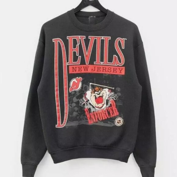 New Jersey Devils Shirt Sweatshirt Sweater Hockey Retro 90s Unisex Shirt - Picture 1 of 3